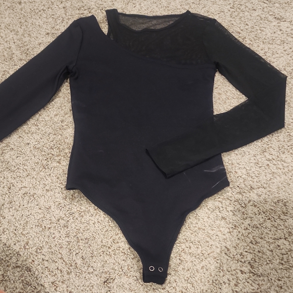 Abercrombie & Fitch Black Long Sleeve Bodysuit